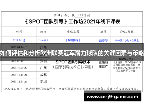 如何评估和分析欧洲联赛冠军潜力球队的关键因素与策略