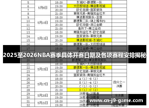 2025至2026NBA赛季具体开赛日期及各项赛程安排揭秘